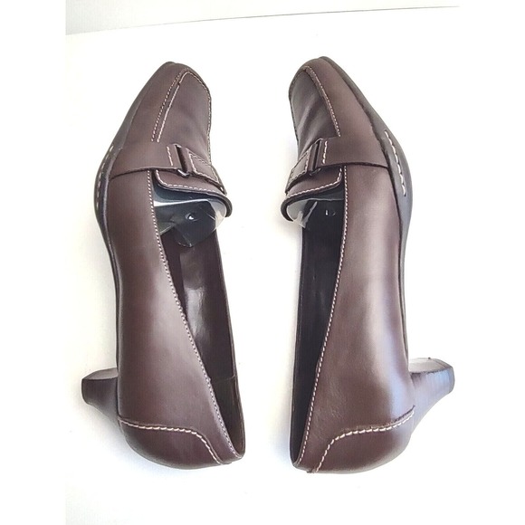 Aerosoles Latch Box Shoes Women's Size US 9‎ M Loafer W/Heel Brow Leather Upper - Picture 6 of 9